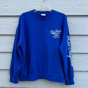 Mens Reflex Los Angeles Long Sleeve Embroidered Blue Sweatshirt Size Large